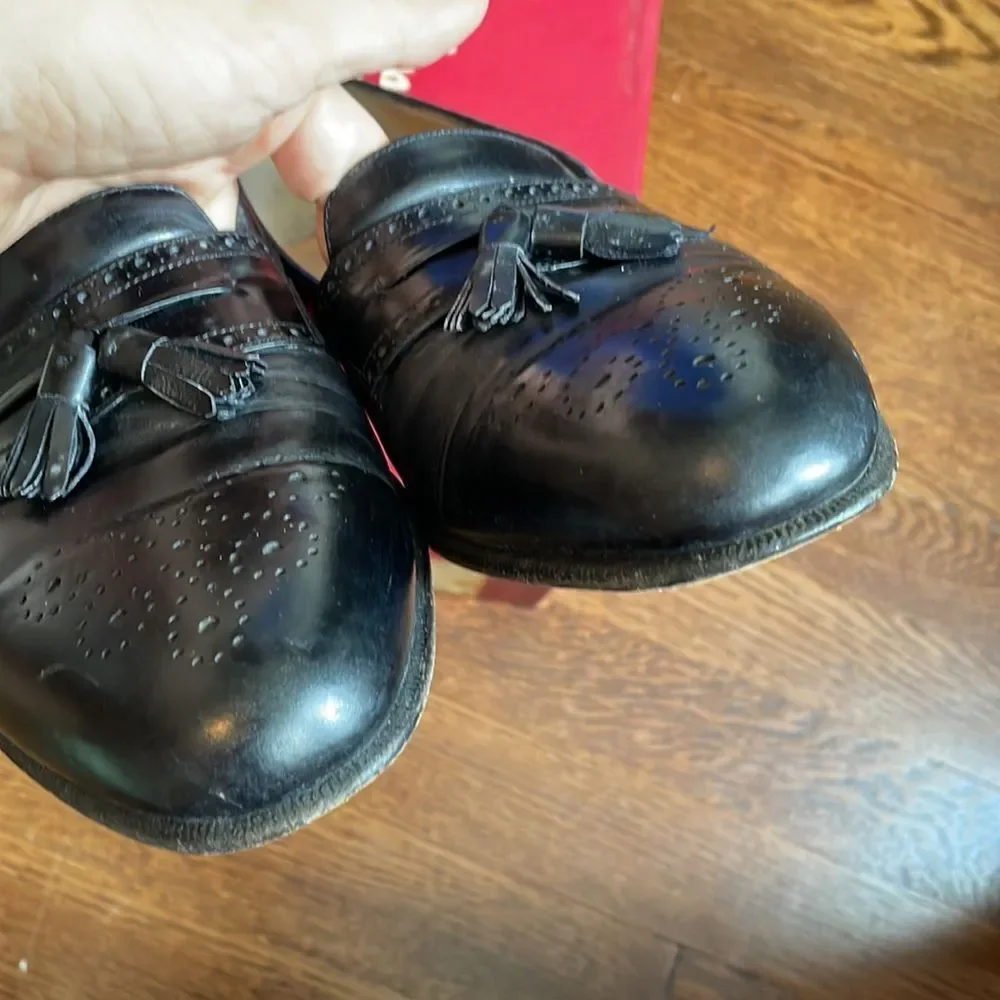 Vtg‎ Salvatore Ferragamo “Caronte” black Oxford style slip on dress shoes